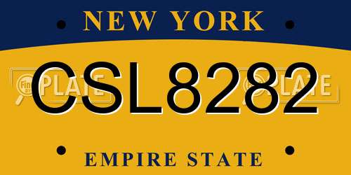 CSL8282 New York License Plate