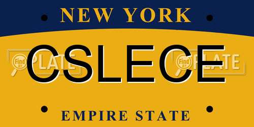 CSLECE New York License Plate