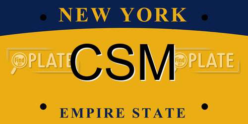 CSM New York License Plate