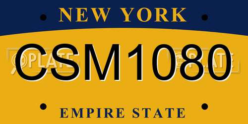 CSM1080 New York License Plate