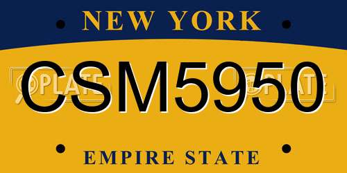 CSM5950 New York License Plate