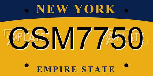 CSM7750 New York License Plate