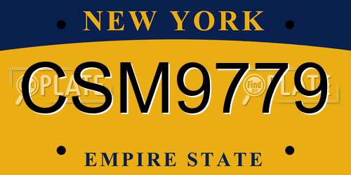 CSM9779 New York License Plate