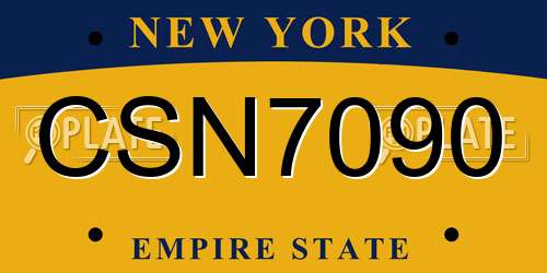 CSN7090 New York License Plate