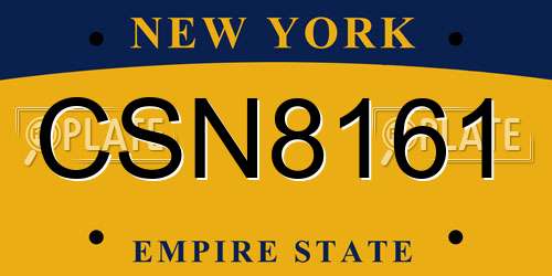 CSN8161 New York License Plate