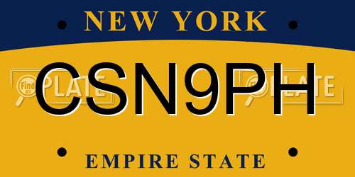 CSN9PH New York License Plate