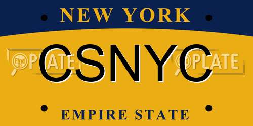 CSNYC New York License Plate