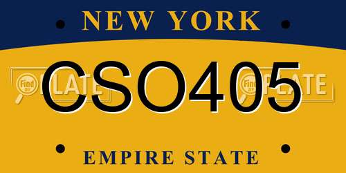 CSO405 New York License Plate