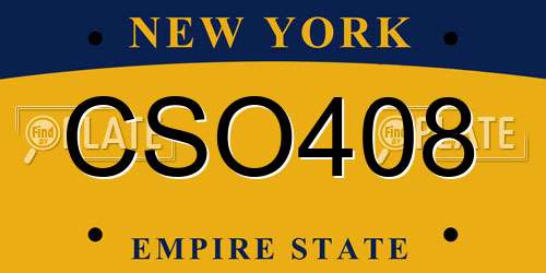 CSO408 New York License Plate