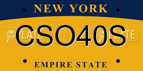 CSO40S New York License Plate
