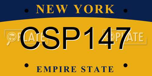 CSP147 New York License Plate