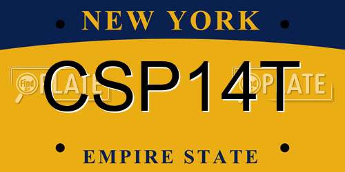 CSP14T New York License Plate