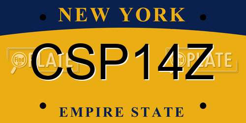 CSP14Z New York License Plate