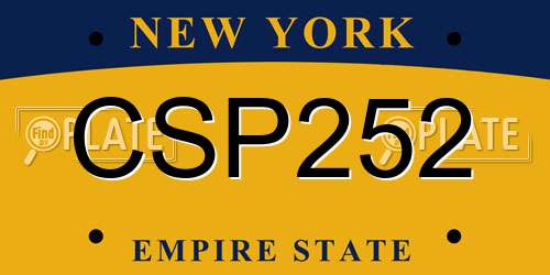 CSP252 New York License Plate