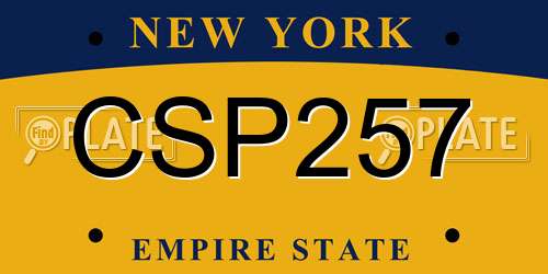 CSP257 New York License Plate