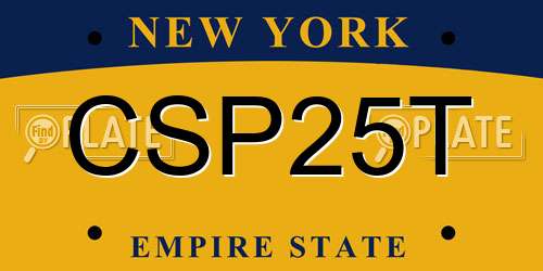 CSP25T New York License Plate