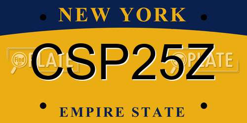 CSP25Z New York License Plate