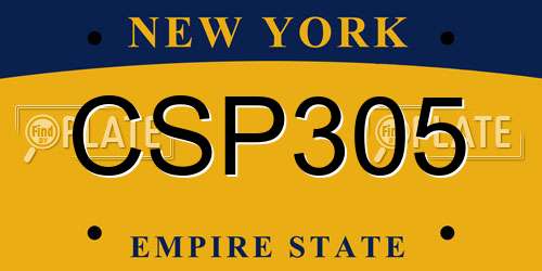 CSP305 New York License Plate