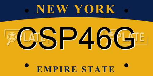 CSP46G New York License Plate