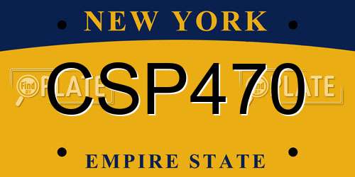CSP470 New York License Plate