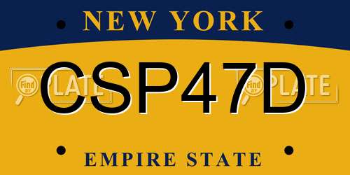 CSP47D New York License Plate