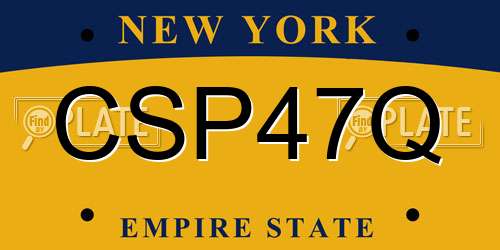 CSP47Q New York License Plate