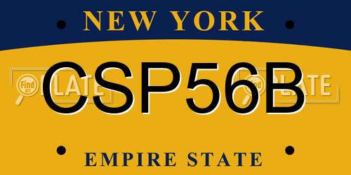 CSP56B New York License Plate
