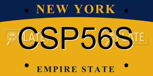 CSP56S New York License Plate