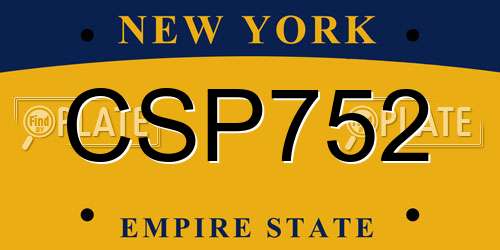 CSP752 New York License Plate