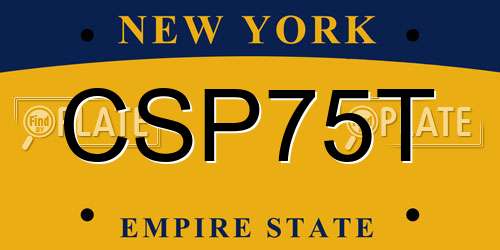 CSP75T New York License Plate