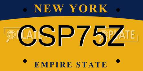 CSP75Z New York License Plate