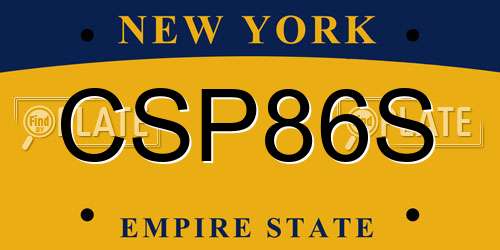 CSP86S New York License Plate