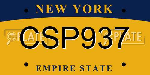 CSP937 New York License Plate