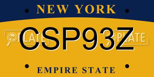 CSP93Z New York License Plate