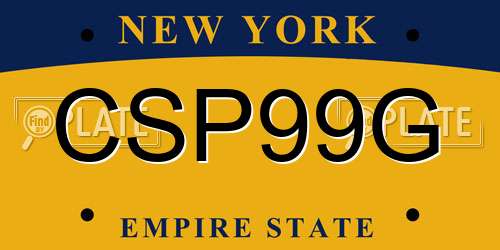 CSP99G New York License Plate