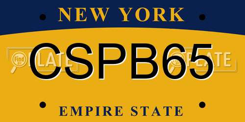 CSPB65 New York License Plate