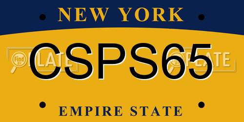 CSPS65 New York License Plate