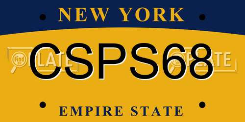 CSPS68 New York License Plate