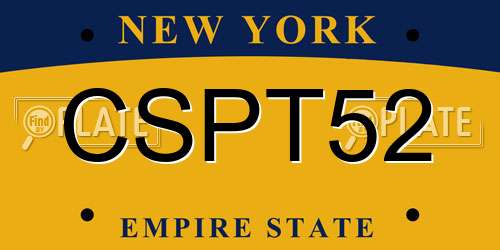 CSPT52 New York License Plate