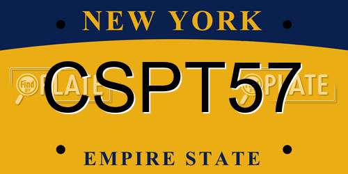 CSPT57 New York License Plate