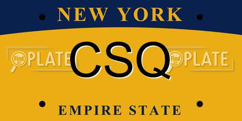 CSQ New York License Plate