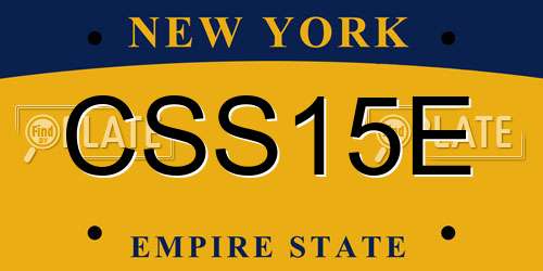 CSS15E New York License Plate