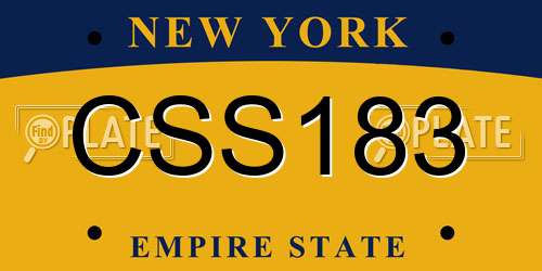 CSS183 New York License Plate