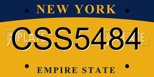CSS5484 New York License Plate
