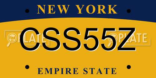 CSS55Z New York License Plate
