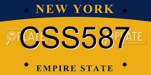 CSS587 New York License Plate