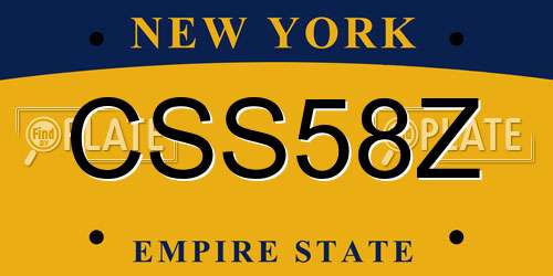CSS58Z New York License Plate