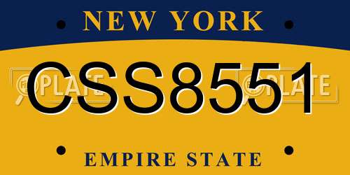 CSS8551 New York License Plate