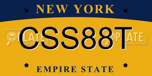 CSS88T New York License Plate