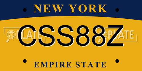 CSS88Z New York License Plate